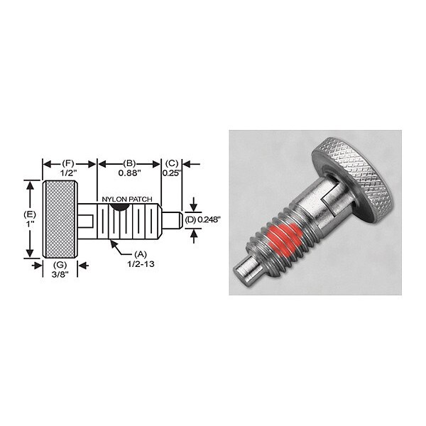 S & W Manufacturing Knurled Lck Knob, 316SS, P, 1/2-13" - SWKLS-4-316