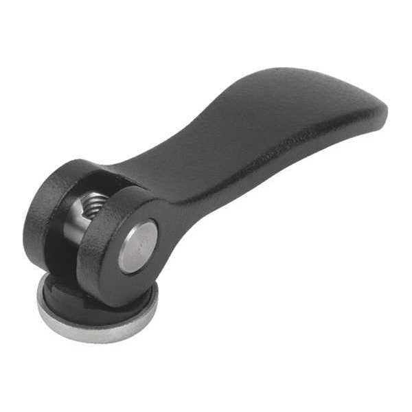 Kipp Cam Lever Size: 1 D=M06, A=70, 4, B=21, 5, Aluminum Black Powder-Coated, Comp: Stainless Steel - K2120.1511106