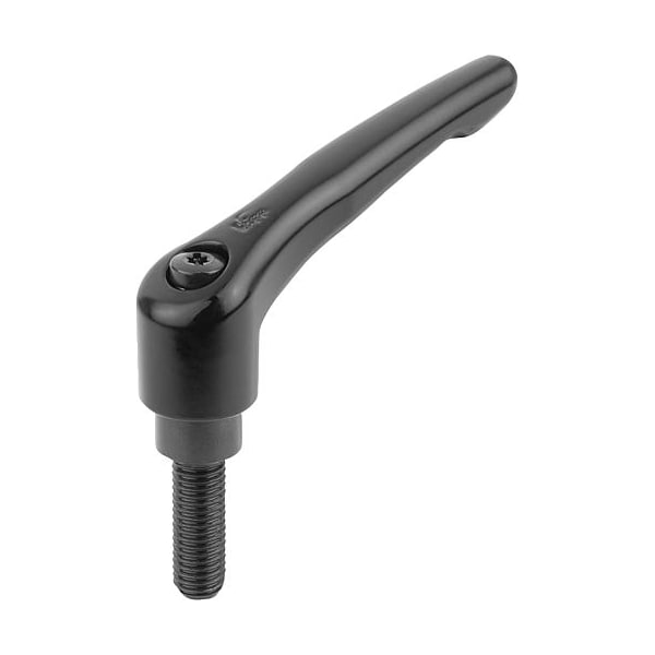 Kipp Adjustable Handle, Modern Design, Sz. 5, 1/2-13X90, Die Cast Zinc Black Satin, Comp: Steel - K0122.5A51X90