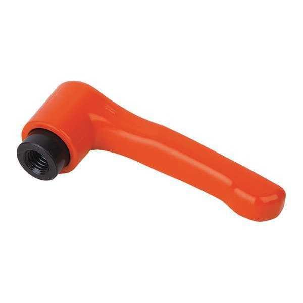 Kipp Adjustable Handle, Low Profile, Size: 3, 3/8-16, Zinc, Orange RAL 2004, Comp: Steel - K0737.3A42