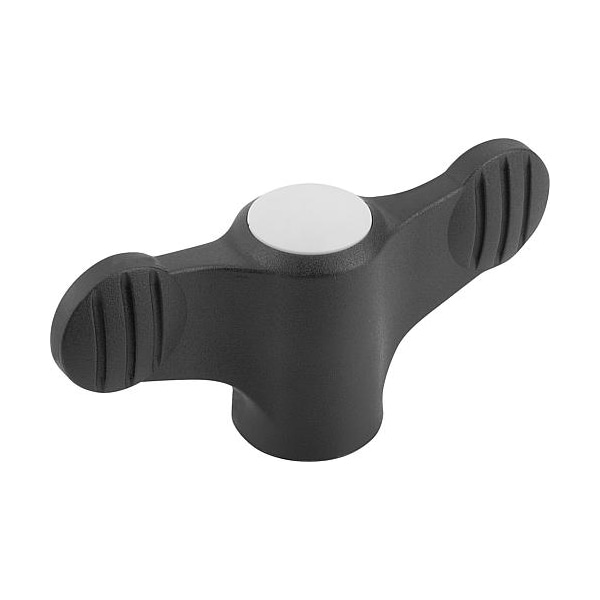 Kipp Wing Grip D=M05 A=50, H=24, Form: K, Plastic Black, Comp: Steel, Blue-Passivated, Cap: Gray - K0274.1055