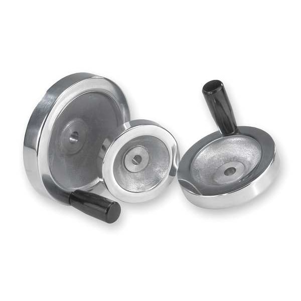 Kipp Disc Handwheel Diameter D1= 250 mm, Reamed Hole D2= 0.875" Aluminum, Comp: Thermoset, Fixed Grip - K0161.2250XCV