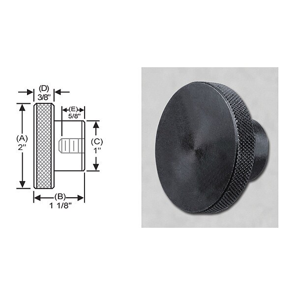 S & W Manufacturing Knrl Ctrl Knob Tap, Stl, 3/8-16", 2" dia. - SKT-027