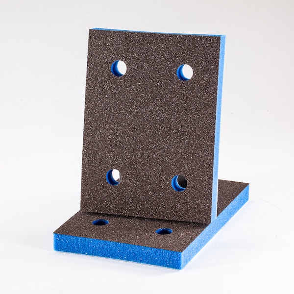 Sponge de 10 mm Uneeda EKASILK PLUS 3 "x 4" Medio (acabado de 120-150 granos) Almohadilla de lijado con gancho y lazo de 4 agujeros - P-105622
