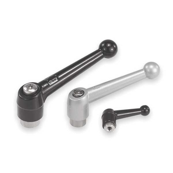 Kipp Adjustable Handle, Size: 1 1/4-20 Zinc, Black Satin, Comp: Stainless Steel - K0117.1A21