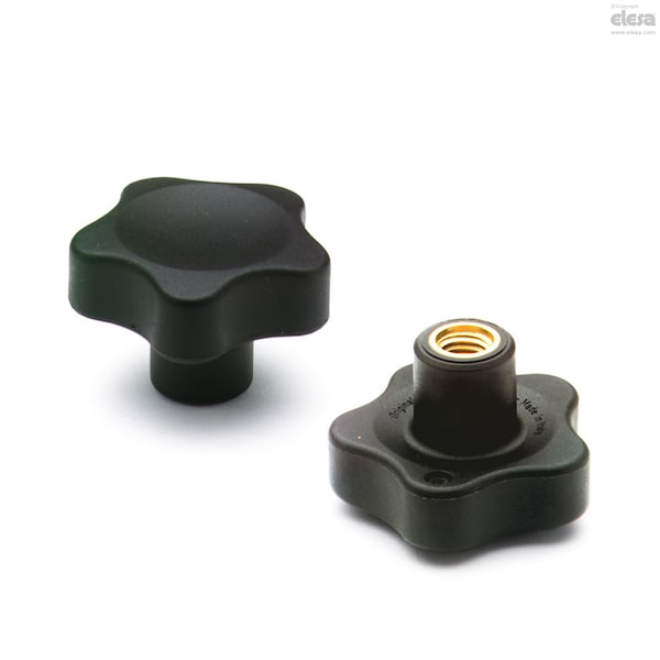 Elesa Brass boss, threaded hole, VC.692/50 B-3/8-16 - VC.692-B (INCH SIZES)
