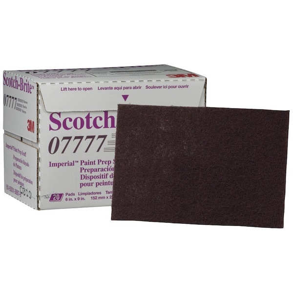 Preparación de pintura Scotch-Brite Scuff Hand Pad 07777 Granate, 20 almohadillas/caja 3 cajas/paquete - 07777