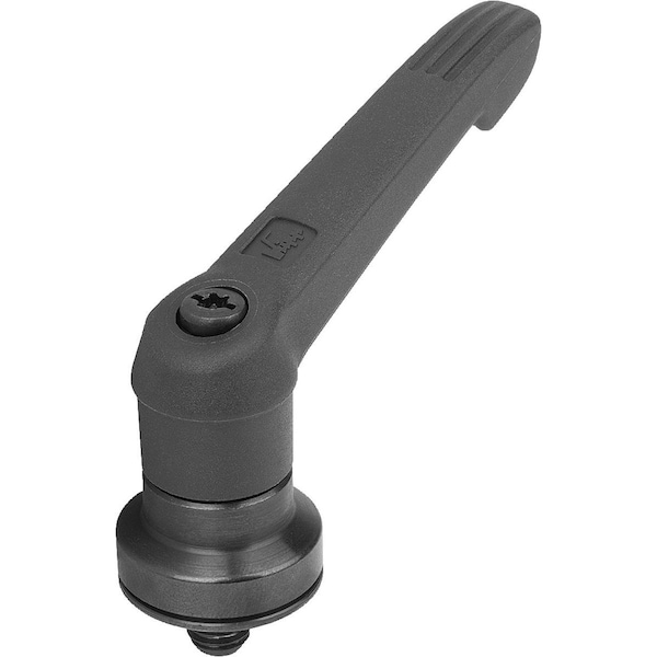 Kipp Adjustable Handle W Clamp Force Intensif Size:4 M10X50, Plastic Black, Comp:Steel Black Oxidized - K1597.4101X50