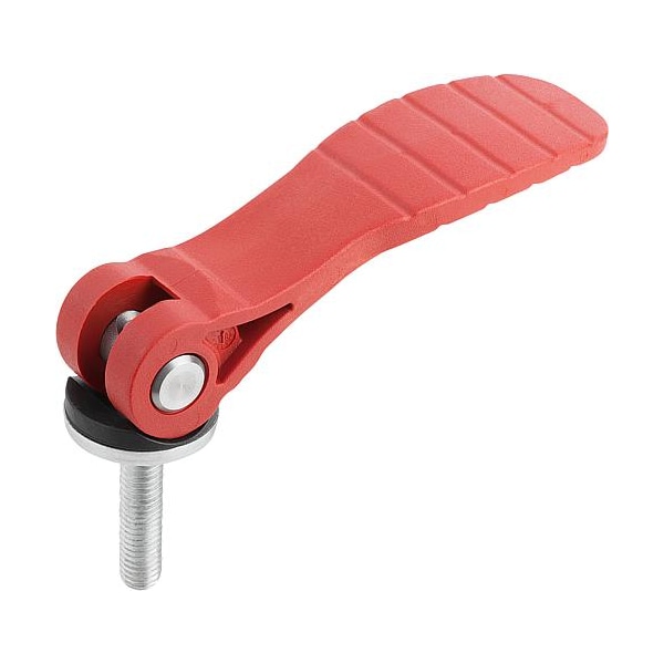 Kipp Cam Lever with plastic handle ext. thread, steel or stainless, inch - K0646.152184A1X50
