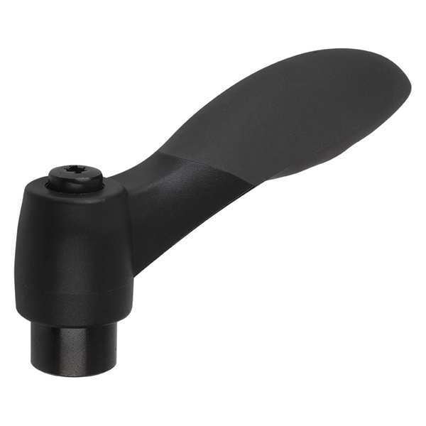 Kipp Adjustable Handle, Soft Touch, Size: 3 5/16-18, Plastic Black RAL 7021, Comp: Steel - K0125.3A301