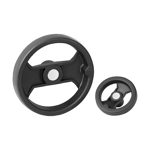 Kipp Handwheel, 2-spoke plastic, Dia. 252, bore 20, key 6 mm. No grip. - K0725.1250X20