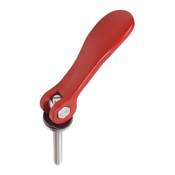 Kipp Cam Lever Adjustable Size: 2 M10X50, A=96, B=33, 3, Aluminum Red RAL 3003 Powder-Coated, Comp: Steel - K0006.2501410X50