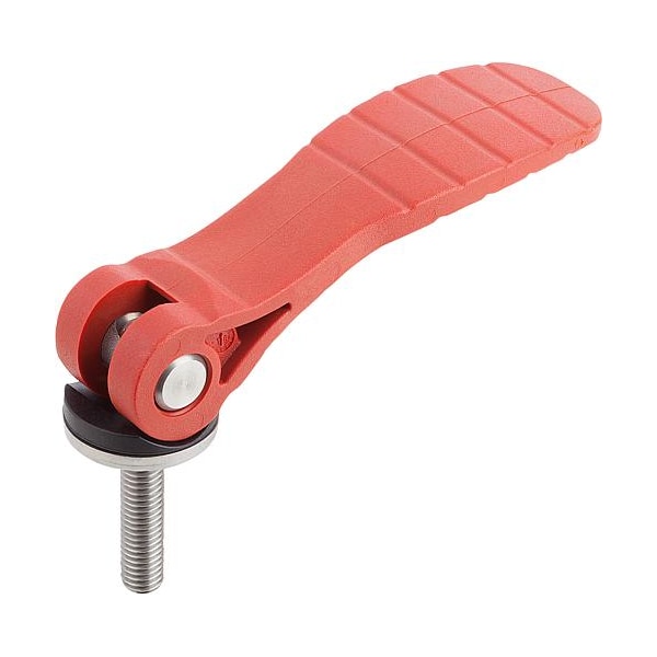 Kipp Cam Lever with plastic handle ext. thread, steel or stainless, inch - K0646.153184A2X40