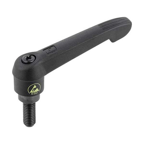 Kipp Adjustable handle, antistatic, M06x20mm extrnl thrd, Handle length 65mm - K0269.1120624X20