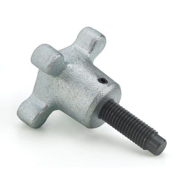 Morton Metric Hand Knob Screw, Znc Pltd Cast Iron Fluted Knob, 63.5mm Head Dia, 38mm Head Ht, Black Oxide Heat - HKS-97