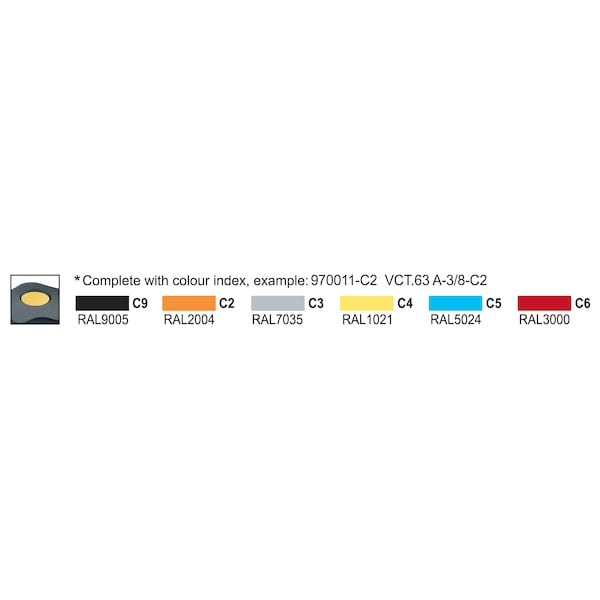 Elesa Black-oxide steel boss, plain hole, with cap, VCT.63 A-3/8-C17 - VCT-A (INCH SIZES)
