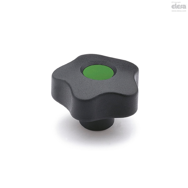 Elesa Black-oxide steel boss, plain hole, with cap, VCT.63 A-3/8-C17 - VCT-A (INCH SIZES)