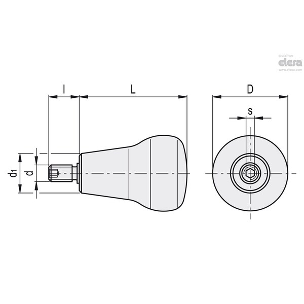 Elesa Mushroom revolving handles, IEL.47+x-M10 SOFT - IEL+X SOFT