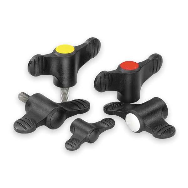 Kipp Wing Grip D=M10 A=75, H=35, 6, Form: K, Plastic Black, Comp: Steel, Blue-Passivated, Cap: Black - K0274.210