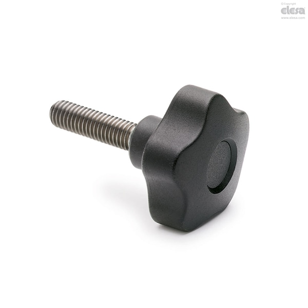 Elesa Stainless steel boss, threaded hole, with cap, VCT.25-SST-M4-C9 - VCT-SST