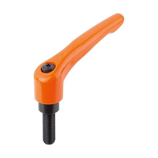 Kipp Adjustable Handle, Modern Design, Sz. 5, 1/2-13X90, Die Cast Zinc Orange RAL 2004, Comp: Steel - K0122.5A52X90