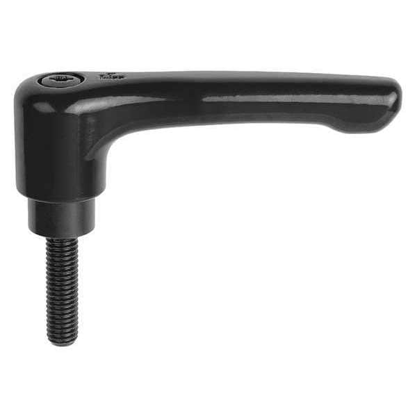 Kipp Adjustable Handle, Low Profile, Size: 3, 5/16-18X20, Zinc, Black Satin, Comp: Steel - K0737.3A31X20
