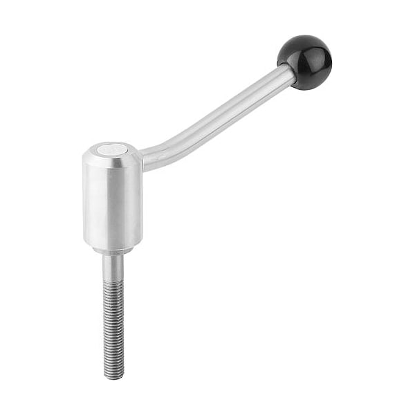 Kipp Adjustable Tension Levers in stainless, with ext. thread, 20 Degree, metric - K0109.4161X90