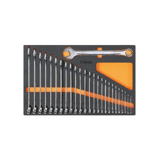 Juego Beta M02 de 26 llaves combinadas con charola de espuma, 6mm-32mm - 024500002