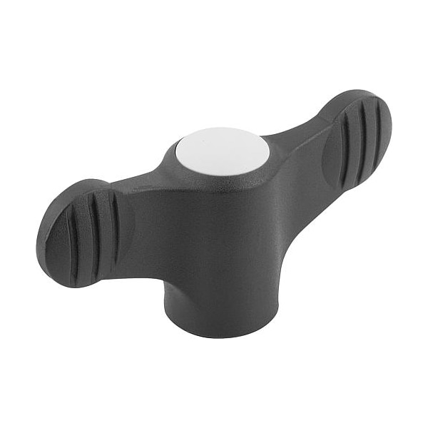 Kipp Wing Grip D=M05 A=50, H=24, Form: K, Plastic Black, Comp: Stainless Steel 1.4305 - K0274.01055