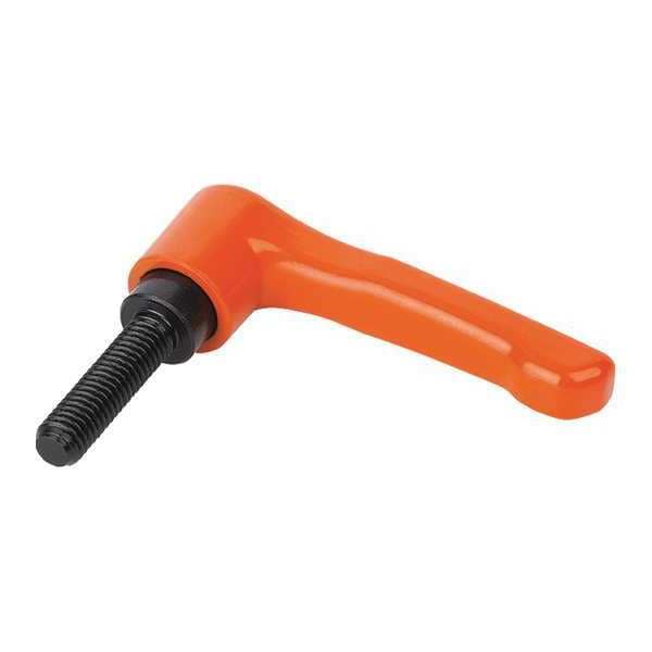 Kipp Adjustable Handle, Low Profile, Size: 3, M08X20, Zinc, Orange RAL 2004, Comp: Steel - K0737.3082X20