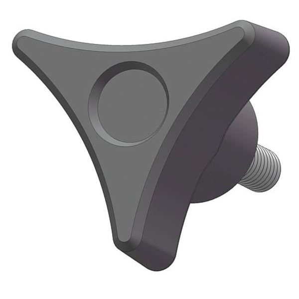 Innovative Components Three Prong Knob with Screw, 5/16-18 Thread Size, 1"L, Steel - GN5C05003P4--21