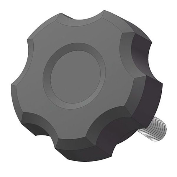Innovative Components Fluted Knob with Screw, 3/8-16 Thread Size, 1.00"L, Steel - GN6C1000F4---21