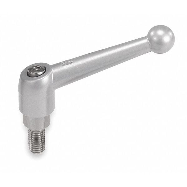 Kipp Adjustable Handle, Size: 2 3/8-16X30 Zinc, Black Satin, Comp: Steel - K0116.2A41X30