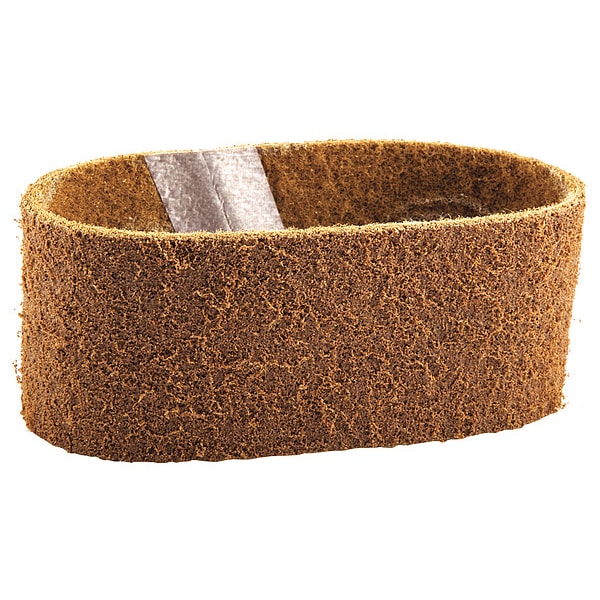 Banda de lija Norton Abrasives, 3 pulgadas de ancho, 18 pulgadas de largo, no tejida, óxido de aluminio, 80 granos, mediano, Vortex Rapid Prep, café - 66623335040