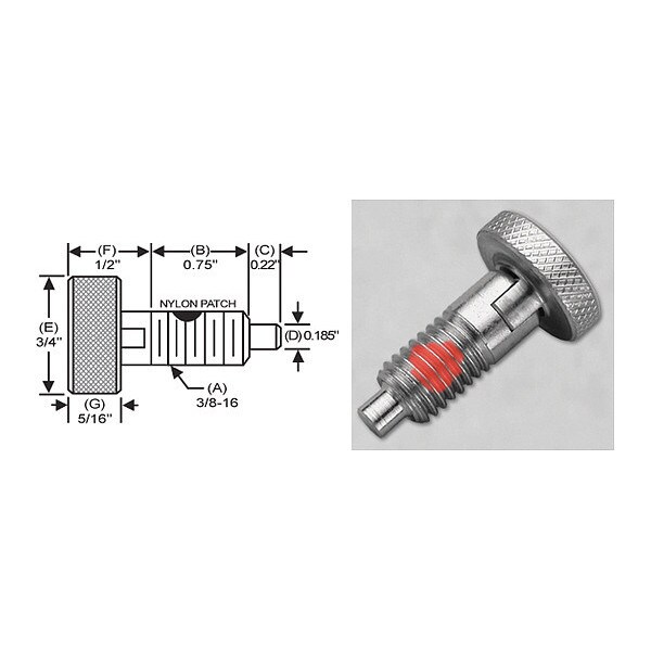 S & W Manufacturing Knurled Lck Knob, 316SS, P, 3/8-16" - SWKLS-3-316