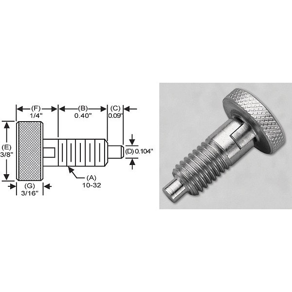 S & W Manufacturing Knurled Lck Knob, 303SS, Nose P, 10-32" - SKLS-0