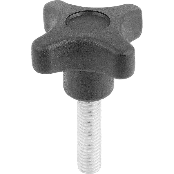 Kipp Palm Grip D=M05X20, D1=32, H=23, Form:L, Thermoplastic Black, Comp:Steel - K1089.43205X20