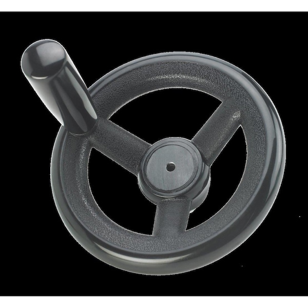 Morton 7.87" Diameter, Three Spoke Offset Design, Nylon Handwheel, Steel Core, Revolving Handle - PHW-64