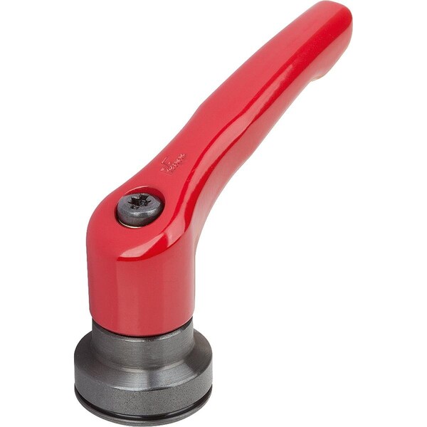 Kipp Adjustable Handle With Clamp Force Intensif Size:2 M08, Zinc Red Ral3003, Comp:Steel Black Oxidized - K1599.20827