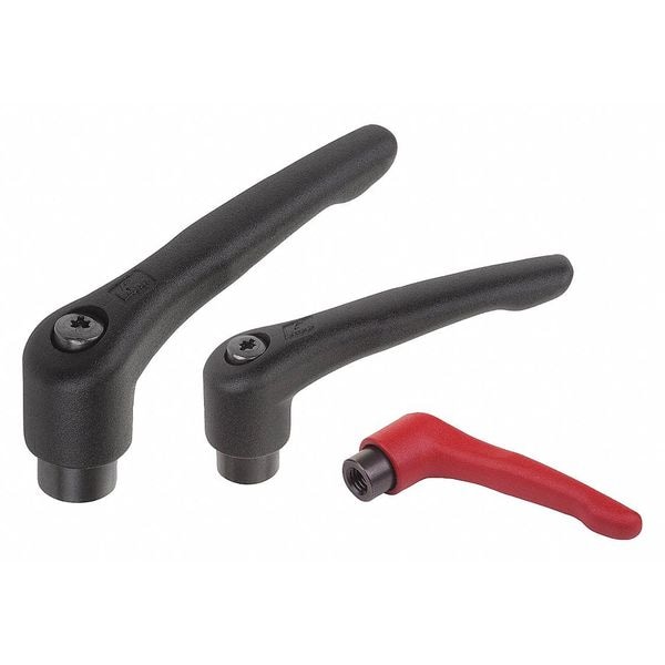 Kipp Adjustable Handle, Steel, Size: 2 M08, Black Powder Coated, Comp: Black Oxidized - K0752.2081