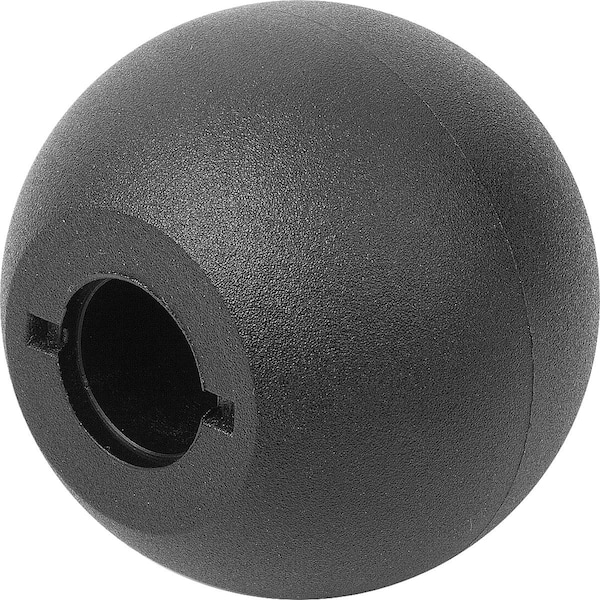 Kipp Ball Knob DIN319 Extended D1=25 D=8, Form:M Hole, Thermoplastic Black - K0158.32508
