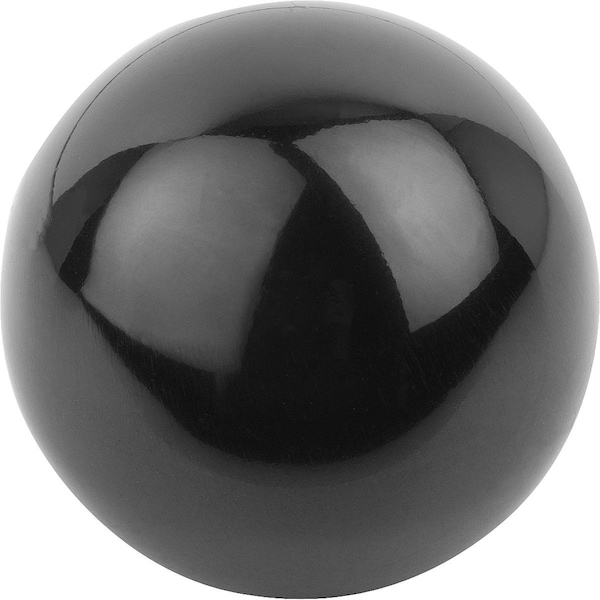 Kipp Ball Knob Smooth Version DIN319 Extended, D1=40, D=12, Form:M Hole, Thermoset Black - K0159.34012