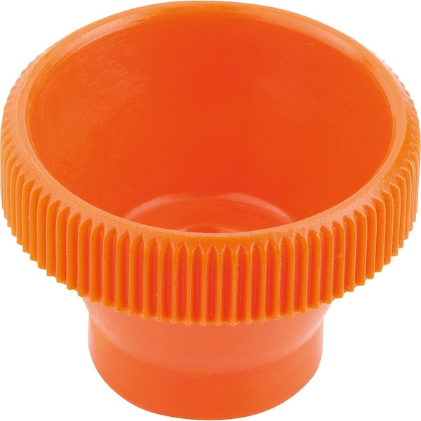 Kipp Knurled Knob For Hex Bolt D1=20 H=15, Form:B Pom, Orange, For=M05, Sw=8 - K1138.11050