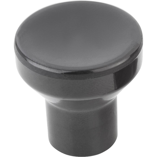 Kipp Mushroom Knob Size:1 D=M05, D1=21, Thermoset Black Polished, Comp:Free-Cutting Steel Trivalent Blue - K1286.105