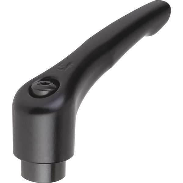Kipp Adjustable Handle, Modern Design, Sz. 0, 8-32, Die Cast Zinc Black Satin, Comp: Steel - K0122.0AE1