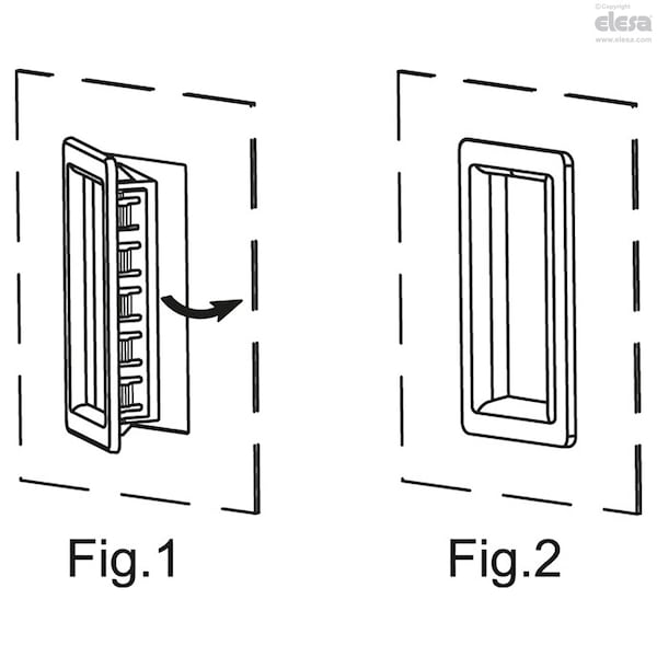 Elesa Bi-directional flush pull handles, ERB.115-PF-AE-V0-C1 - ERB-PF-AE-V0
