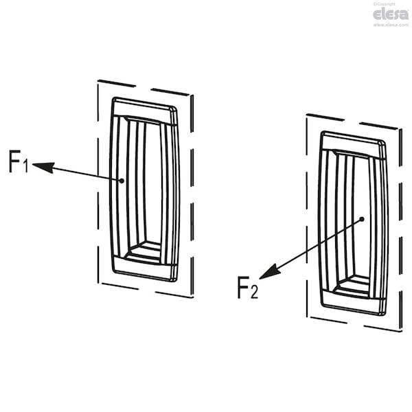 Elesa Bi-directional flush pull handles, ERB.115-PF-AE-V0-C1 - ERB-PF-AE-V0