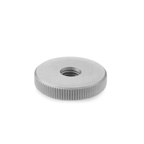 J.W. Winco DIN467-M4-NI Flat Knurled Nut - 467-M4-NI