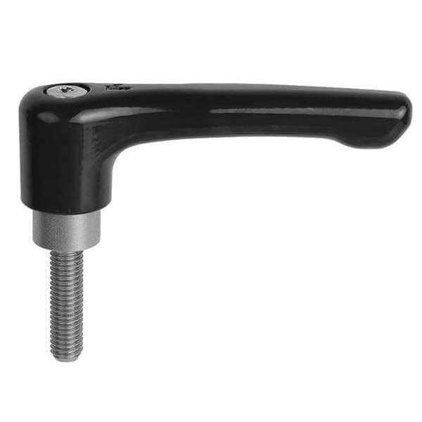 Kipp Adjustable Handle, Low Profile, Size: 3, 3/8-16X60 Zinc, Black Satin, Comp: Stainless Steel - K0738.3A41X60