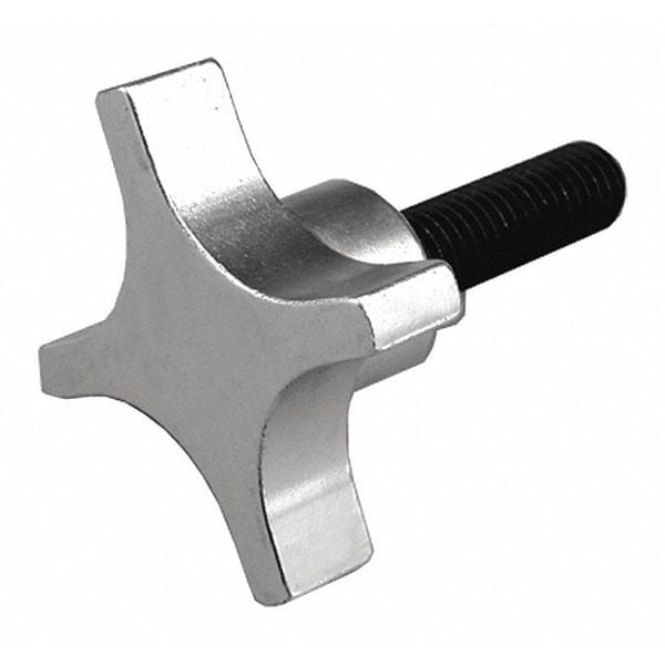 S & W Manufacturing Alum Clamp Knob, Stud, M6, 38mm dia., 45mm - ALHA-1M